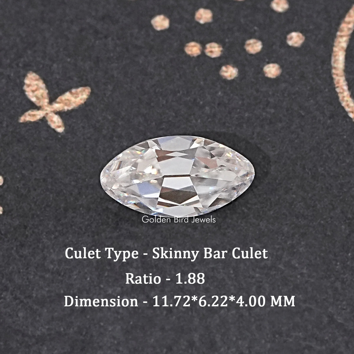 Oval cut moissanite stone with faceted clear center