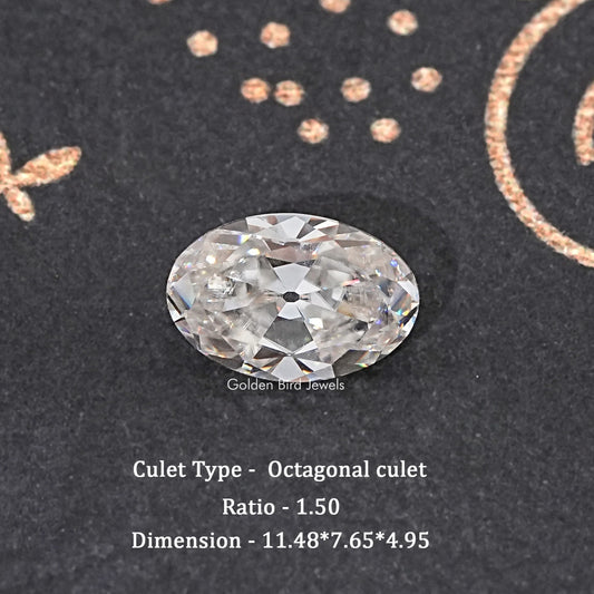 Faceted oval loose gemstone, bright white sparkle