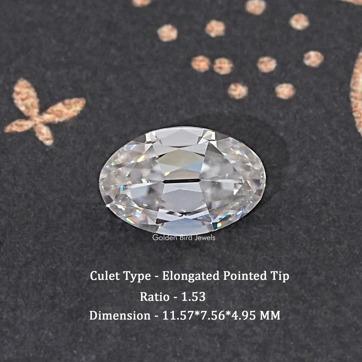 Oval cut clear moissanite loose stone with bright faceted surface