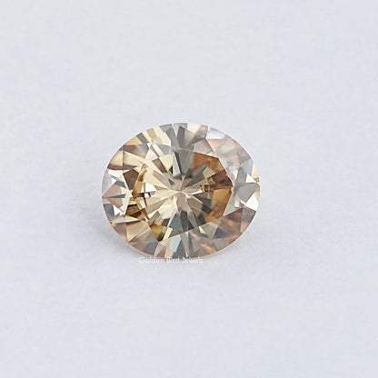 Light yellow oval-cut moissanite gemstone, loose polished stone