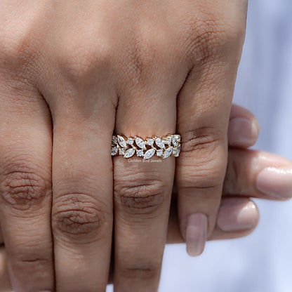 Marquise and Round Lab Diamond Stackable Ring