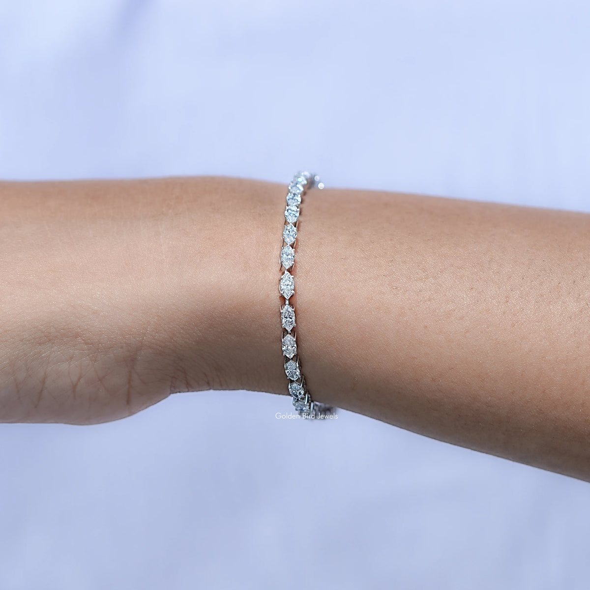 Radiant Cut Diamond Tennis Steel Bracelet
