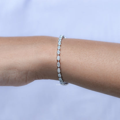 Radiant Cut Diamond Tennis Steel Bracelet
