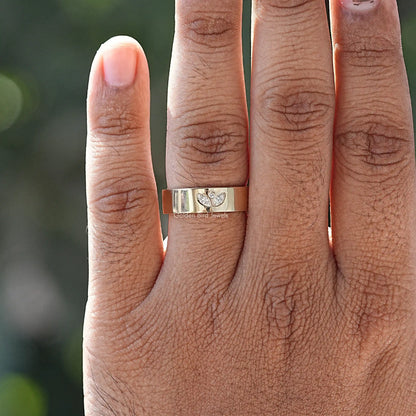 Marquise Cut Moissanite Flush Set Ring In finger