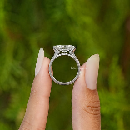 East West Marquise Cut Moissanite Engagement Ring