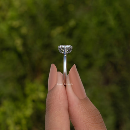 925 sterling silver ring shank with prong setting for cushion-cut center stone