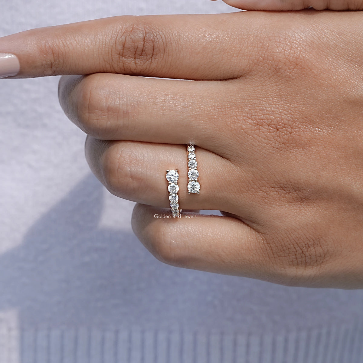 Open Wrap Moissanite Engagement Ring 
