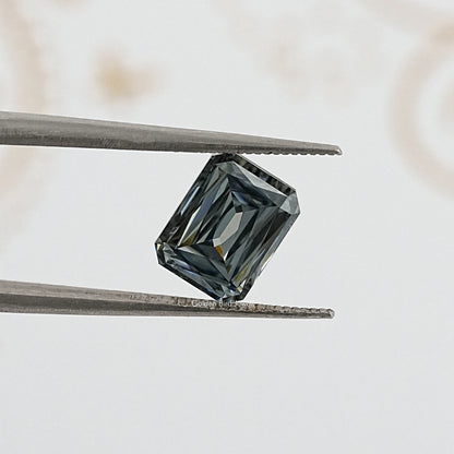 tweezers  View of Criss Cut Moissanite Loose Stone for Anniversary Rings