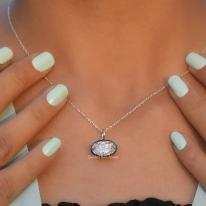 View of moissanite pendant for women
