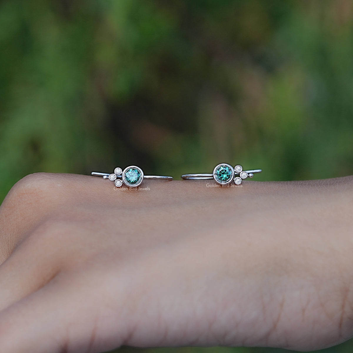 Pair Of a Green Round Moissanite Earwire Drop Earrings