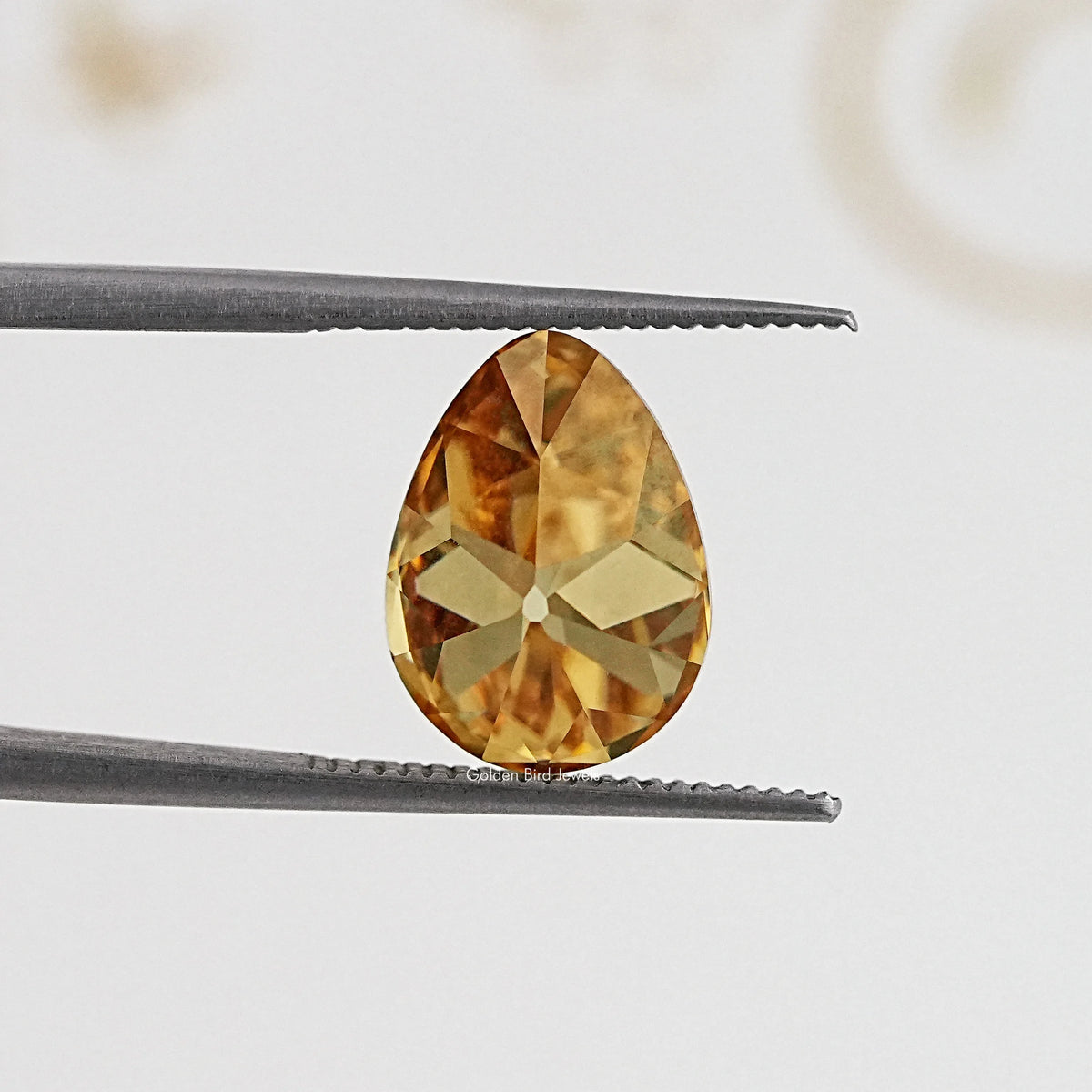 Detailed View Of Old Mine Pear Cut Loose Moissanite Stone