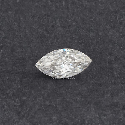 Marquise-cut moissanite loose stone, clear white faceted gem