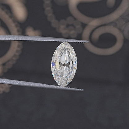 In Tweezer View Of Old Mine Moval Loose Moissanite Stone