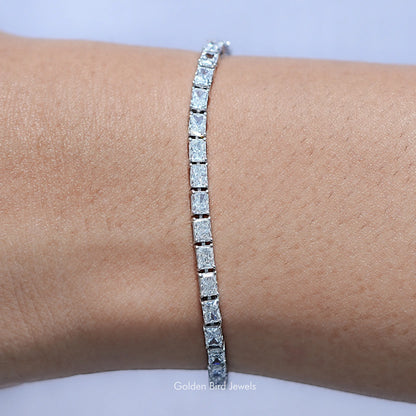 View Of Radiant Cut Lab Grown Diamond Tennis Bracelet	
