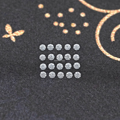 Round lab-grown diamonds arranged in a neat grid of small stones
