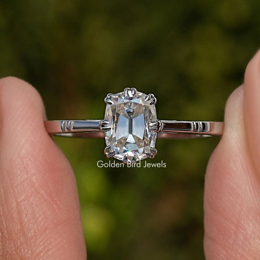 925 sterling silver cushion-cut bridal ring with square center stone