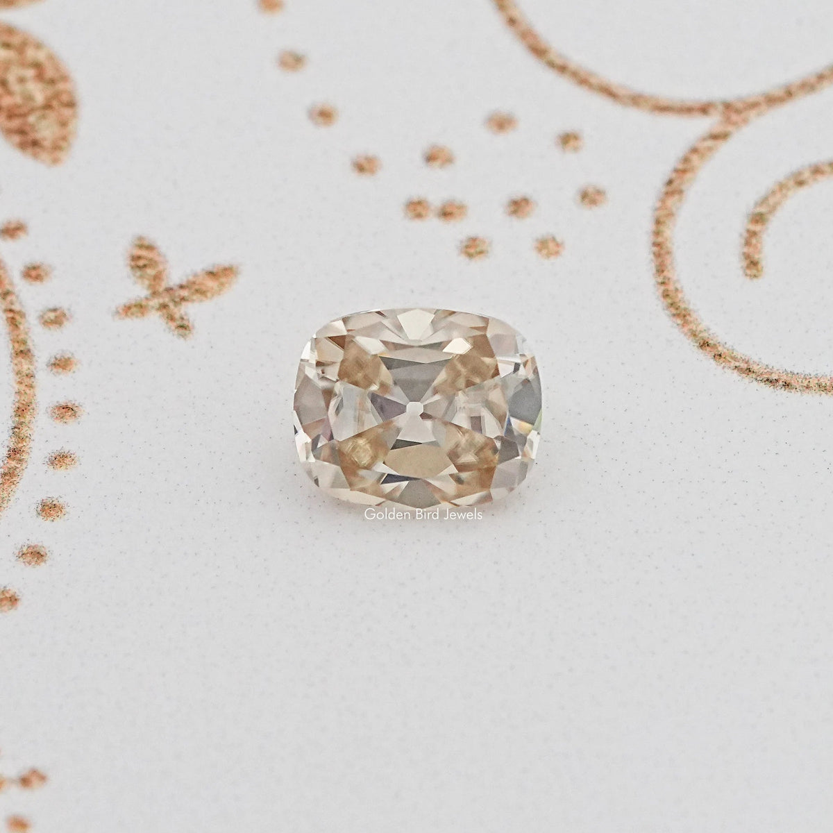 Loose cushion-cut moissanite gemstone with faceted sparkle
