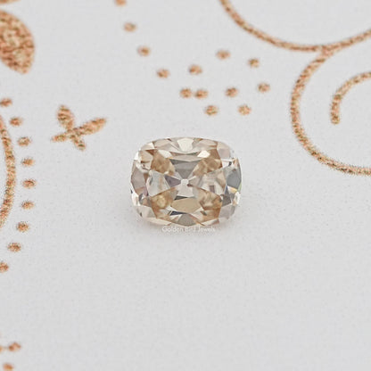 Loose cushion-cut moissanite gemstone with faceted sparkle