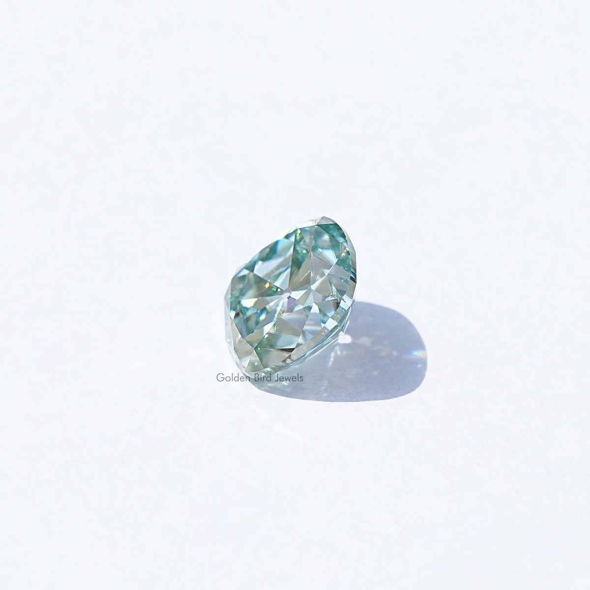 Light blue moissanite gemstone, cushion old mine cut, loose