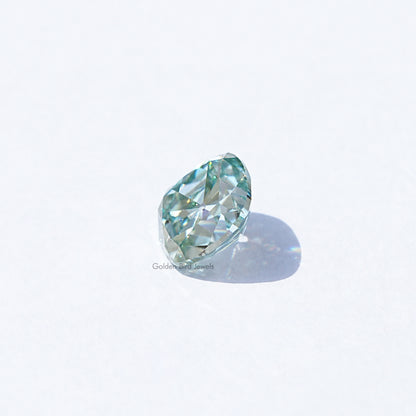 Light blue moissanite gemstone, cushion old mine cut, loose