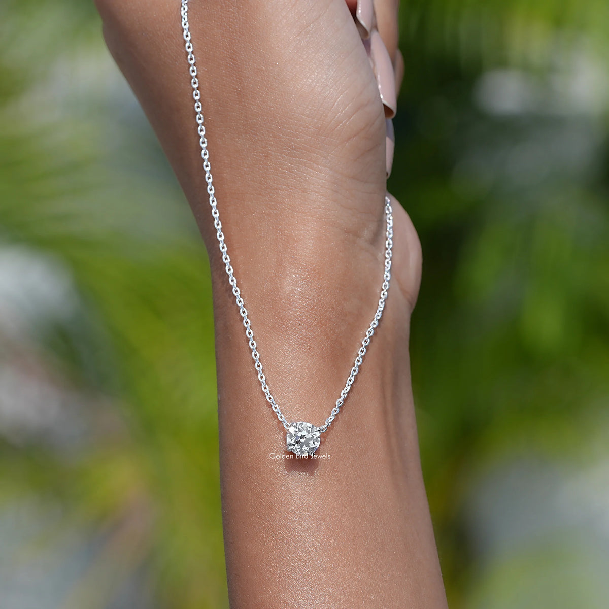 [Solitaire Old European Round Cut Lab Grown Pendant]-[Golden Bird Jewels]