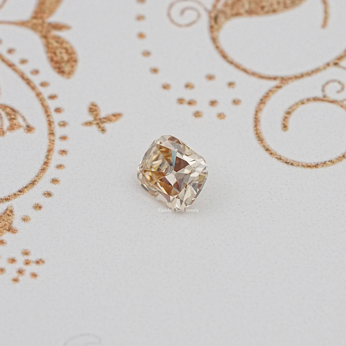 Front View Of Old Mine Cushion Cut Loose Moissanite Stone