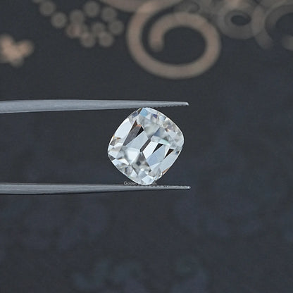Detailed View Of Old Mine Cushion Moissanite Loose Stone 