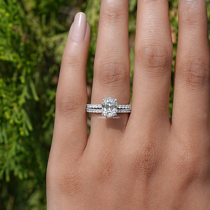 Close-Up View of A Cushion Cut Diamond Ring