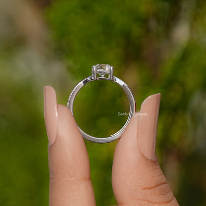 Back View Of Cushion Diamond Solitaire Ring
