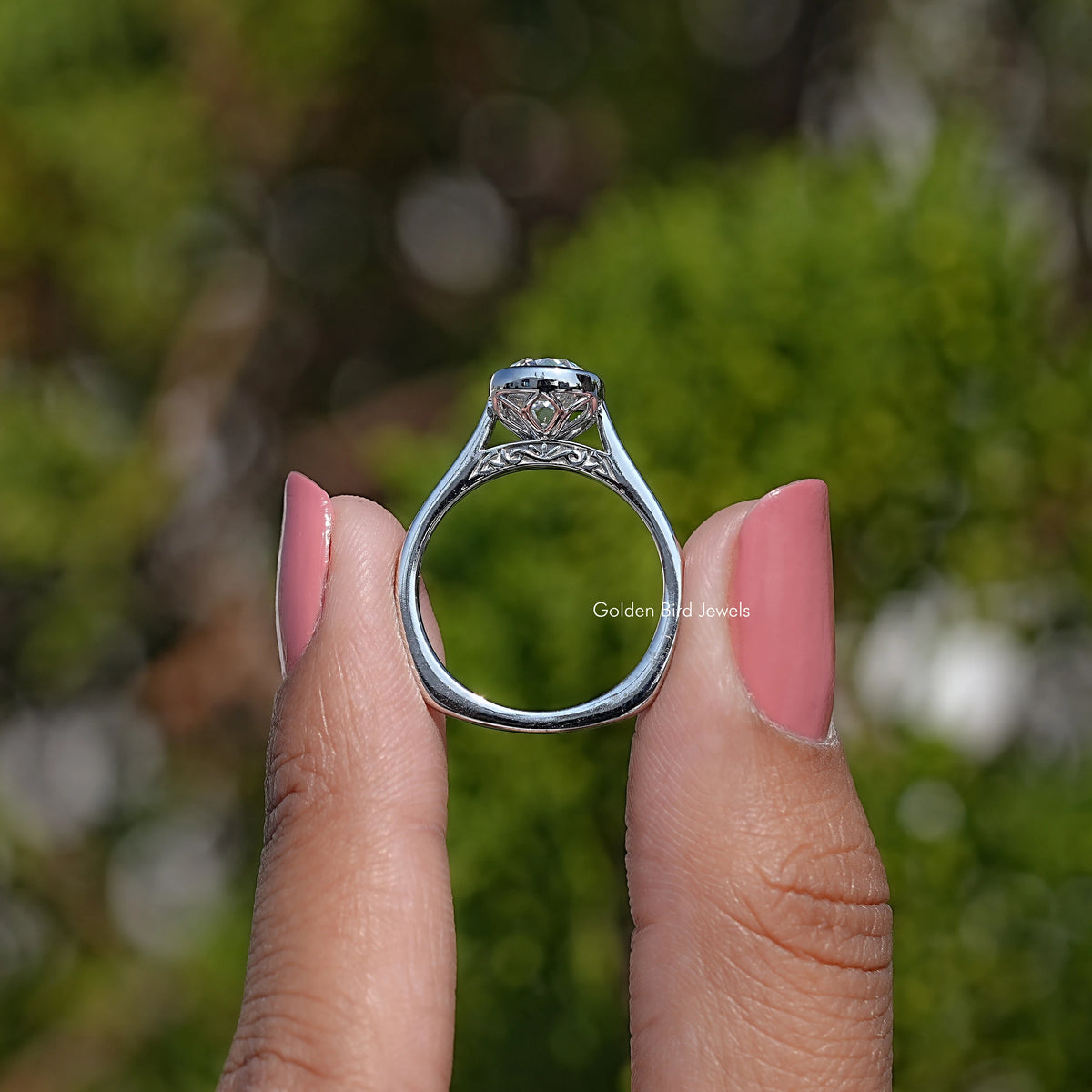 Back View Of Lab Diamond Engagement Ring
