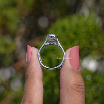 Back View Of Lab Diamond Engagement Ring
