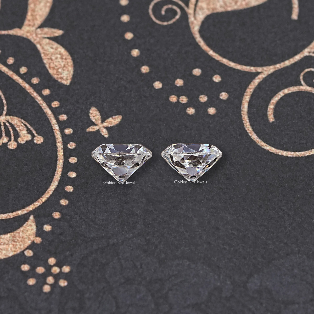 Loose cushion-cut moissanite stones, clear, pair of faceted stones