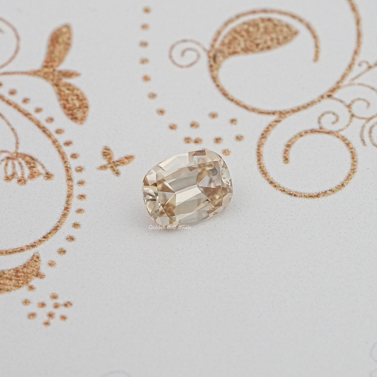 Top View of Old Mine Cushion Cut Loose Moissanite Stone