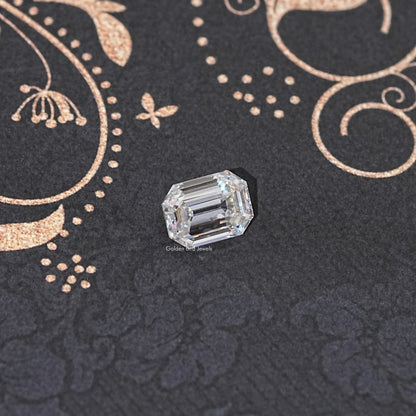Front View Of Old Mine Emerald Cut Loose Moissanite