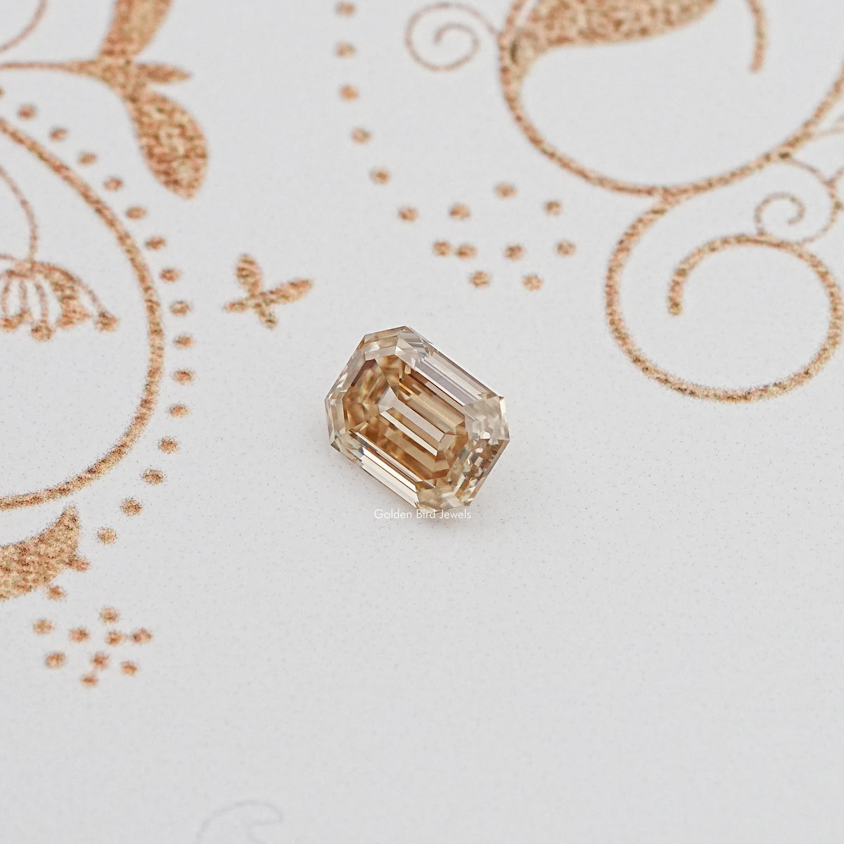 Detailed View Of Old Mine Emerald Cut Loose Moissanite Stone
