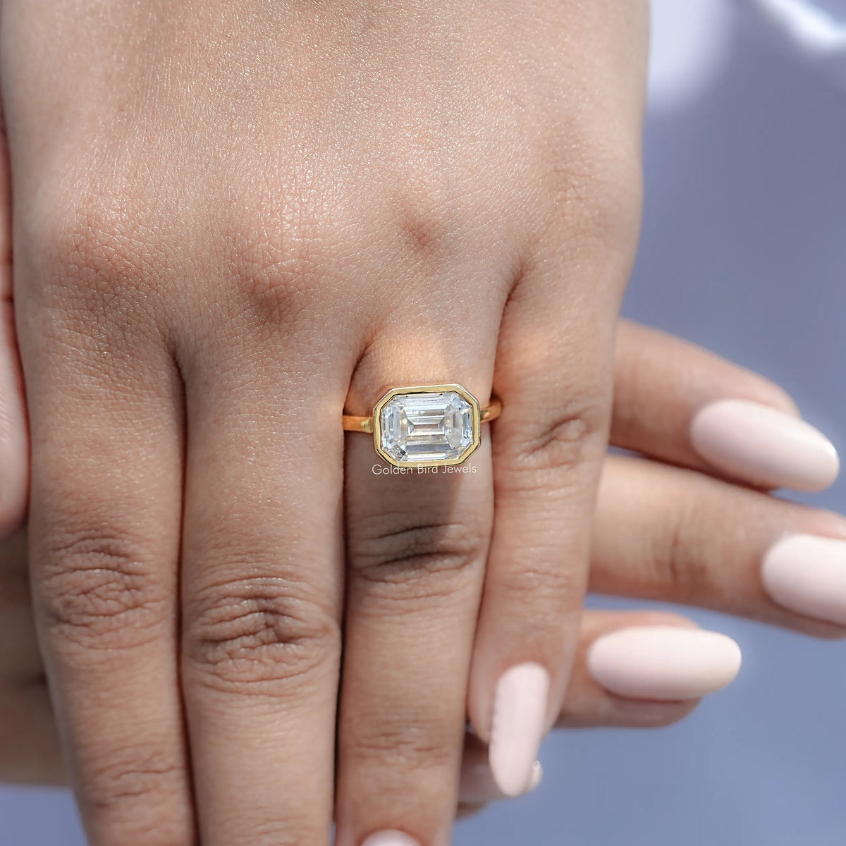 Detailed View Of Old Mine Emerald Cut Ring
