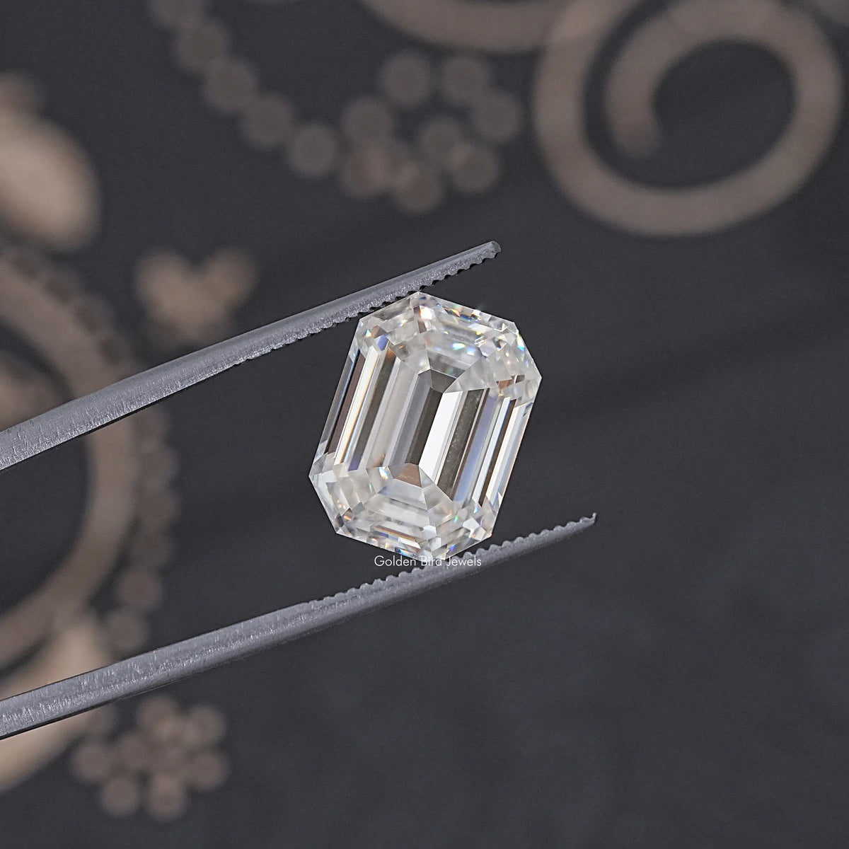 Back View Of Old Mine Pear Cut Loose Moissanite Stone