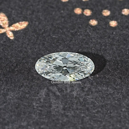 Oval faceted lab-grown diamond with crisp reflective facets