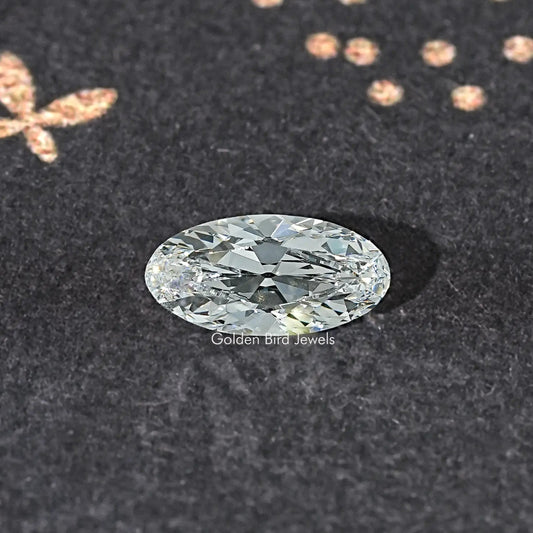 Oval faceted lab-grown diamond with crisp reflective facets