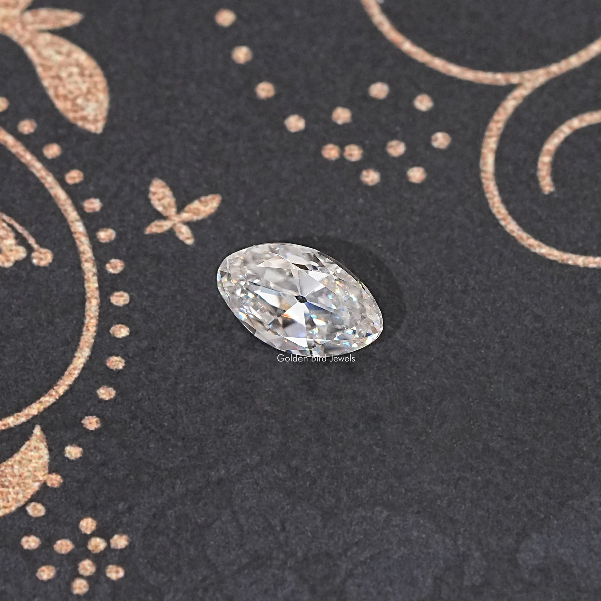Front View Of Old Mine Moval Cut Loose Moissanite Stone