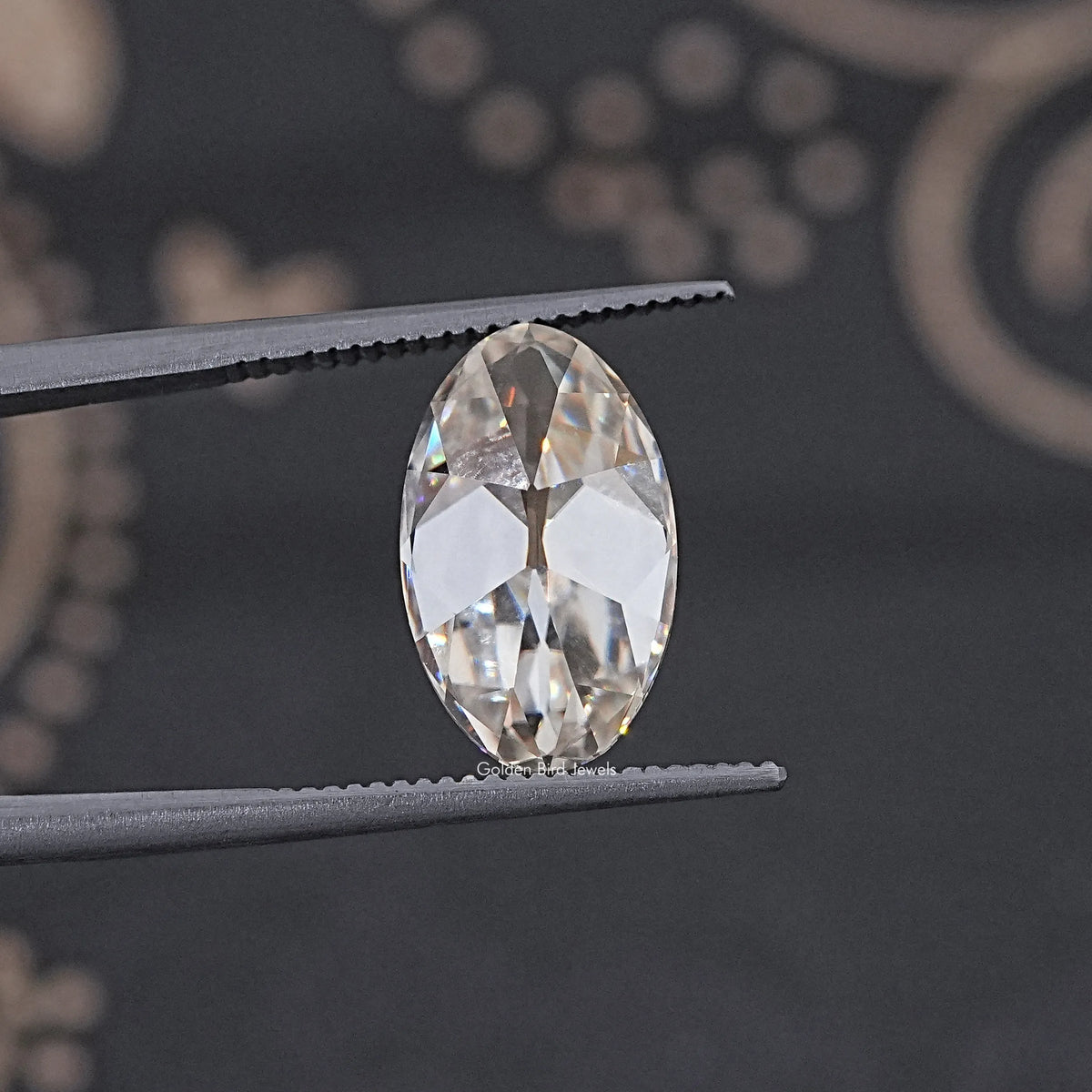 Detailed View Of Old Mine Oval Cut Loose Moissanite Stone