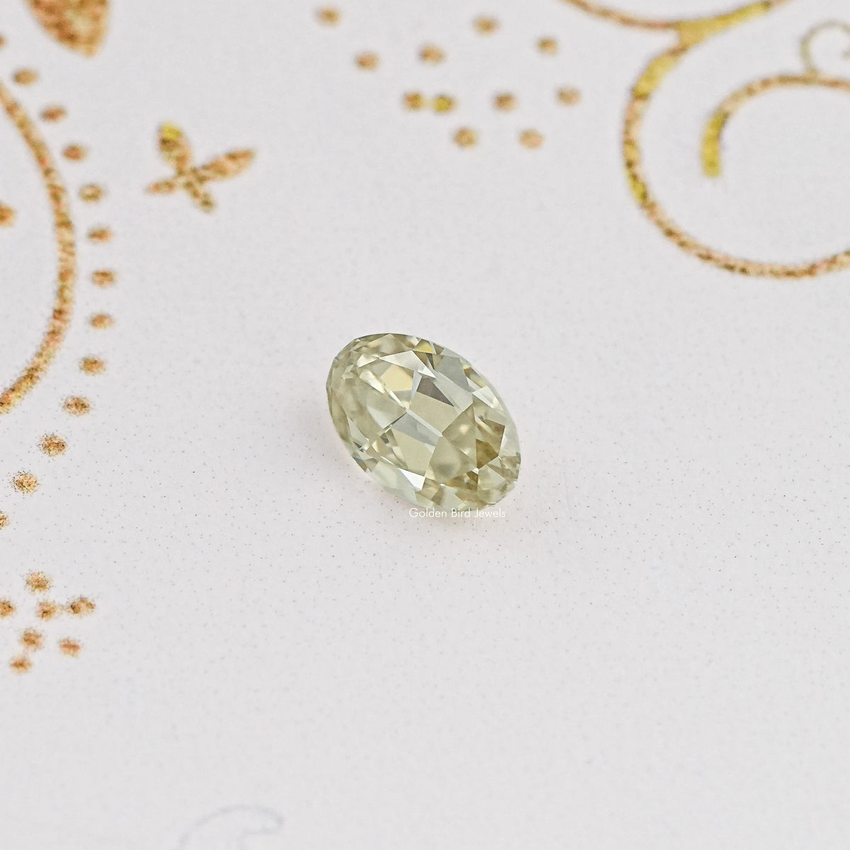 Front View Of Old Mine Oval Cut Loose Moissanite Stone