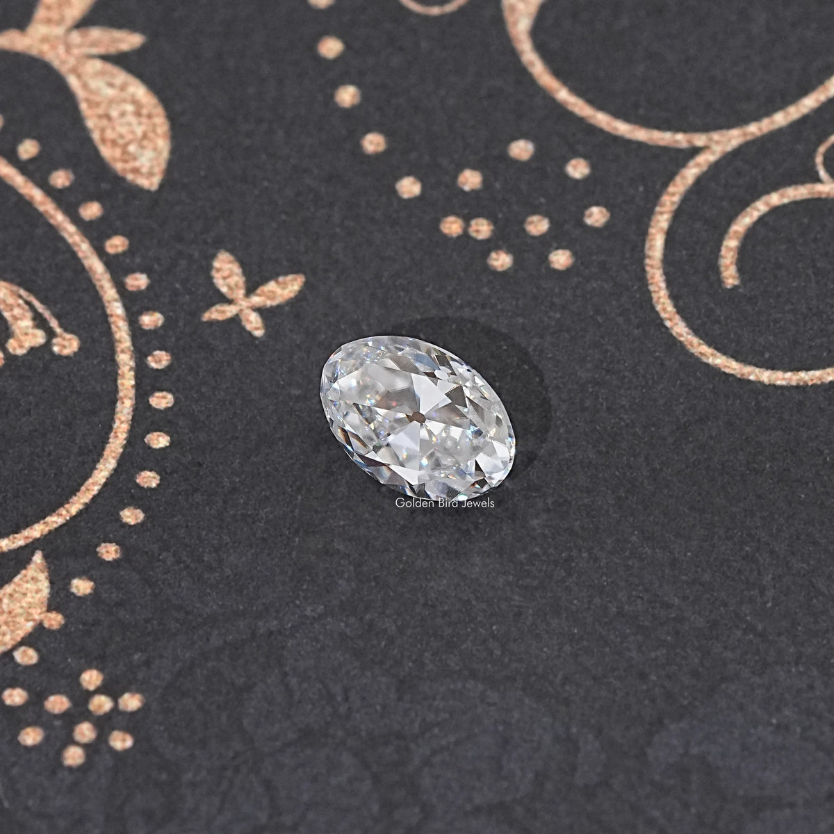 Top View of Old Mine Oval Cut Loose Moissanite Stone