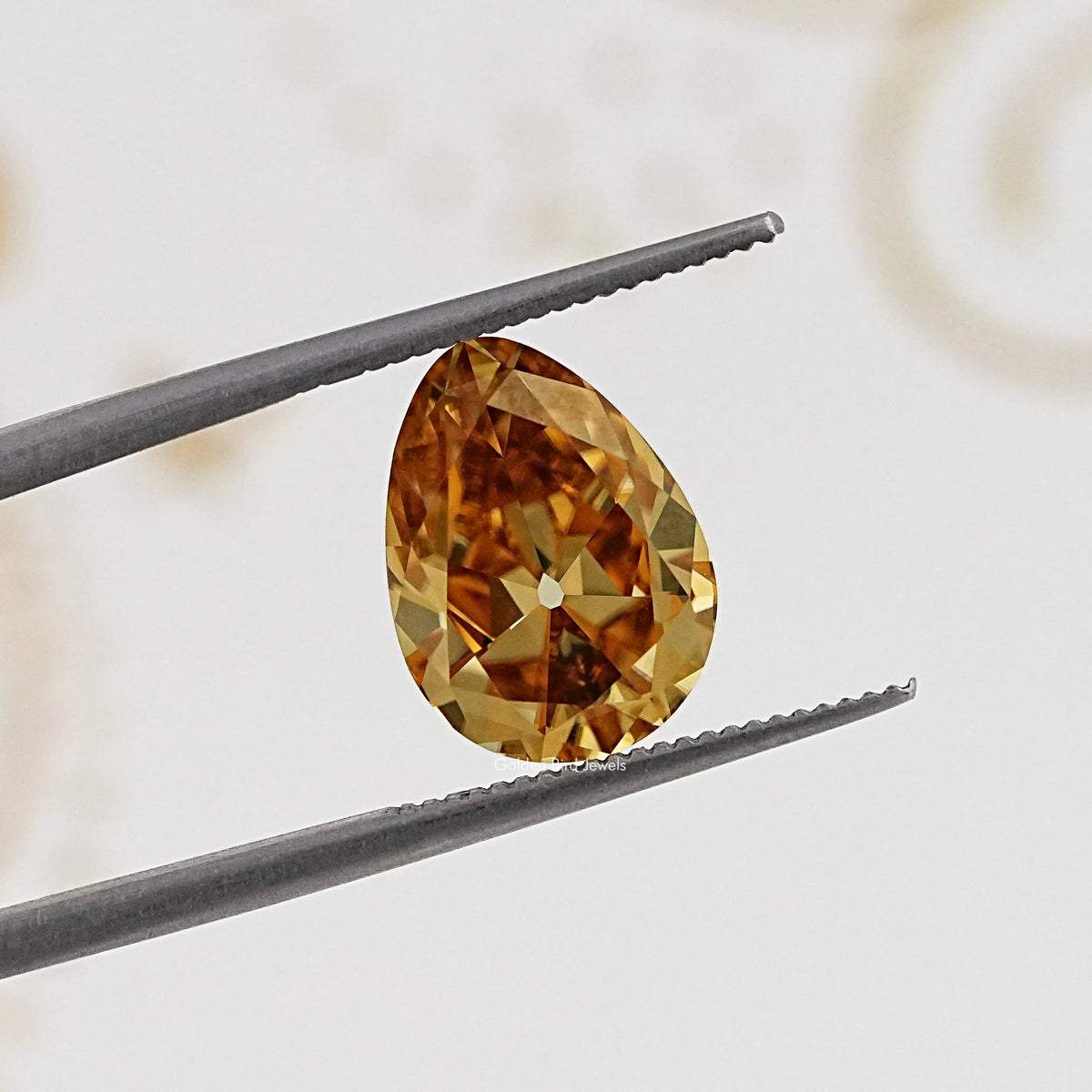 Back View Of Old Mine Pear Cut Loose Moissanite Stone  