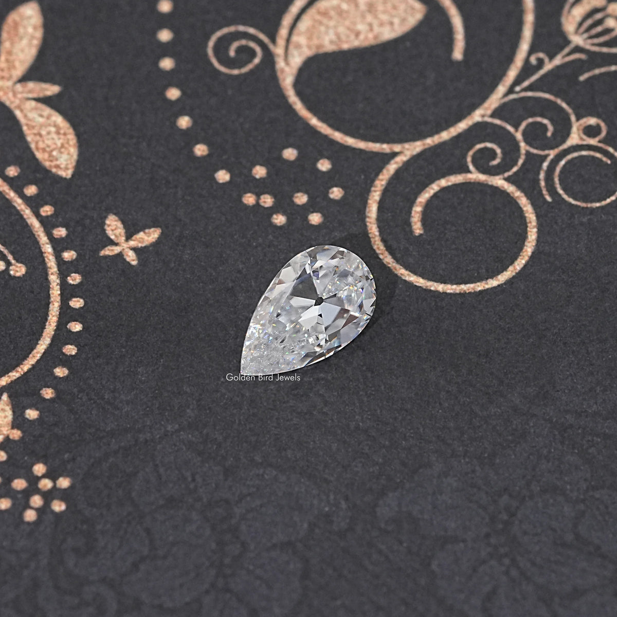 Top View of Old Mine Pear Cut Loose Moissanite Stone