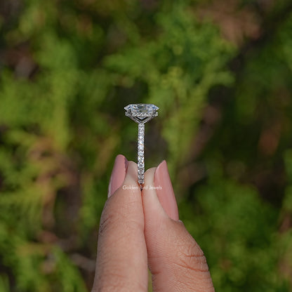 Side View Of Oval Cut Lab Diamond Ring
