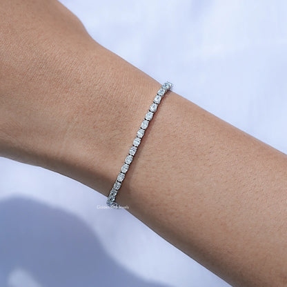 Detailed View of Oval Cut Lab Tennis Bracelet
