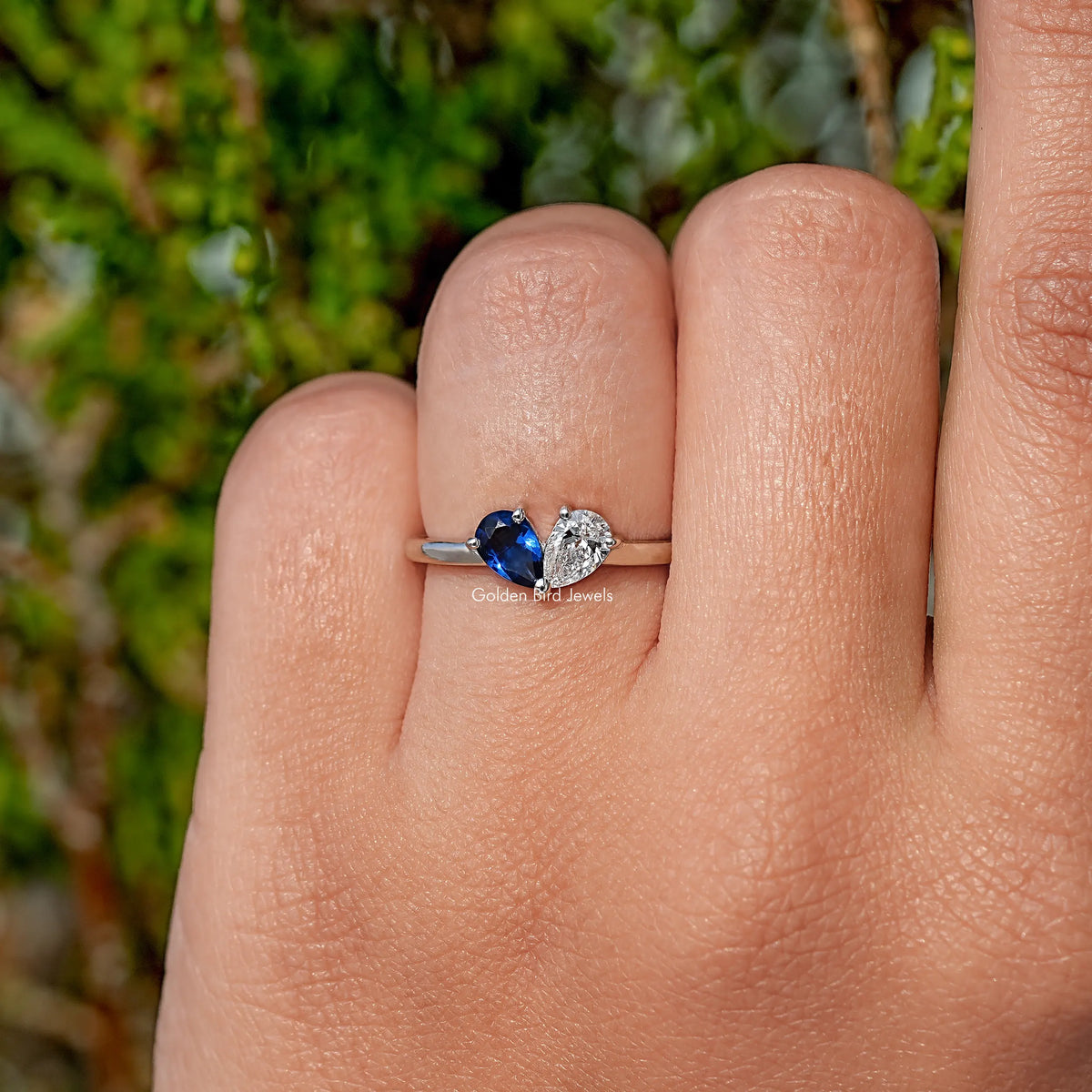 Top View Of Pear Gemstone Toi Moi Engagement Ring
