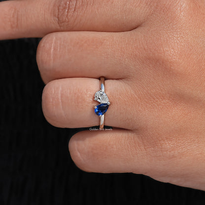 Close View Of Pear Toi Moi Engagement Ring
