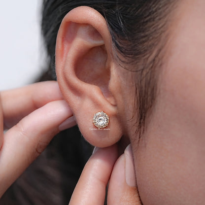 Round Cut Moissanite Stud Earrings
